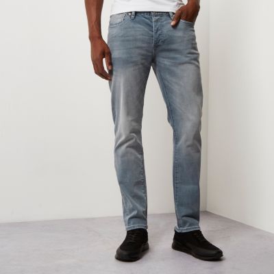 Mid chalky blue Dylan slim fit jeans